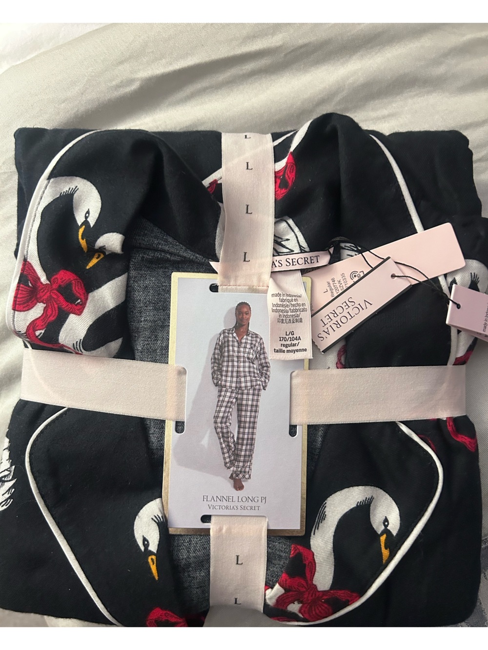 Victoria's Secret Navy -Print Flannel Pajama Set